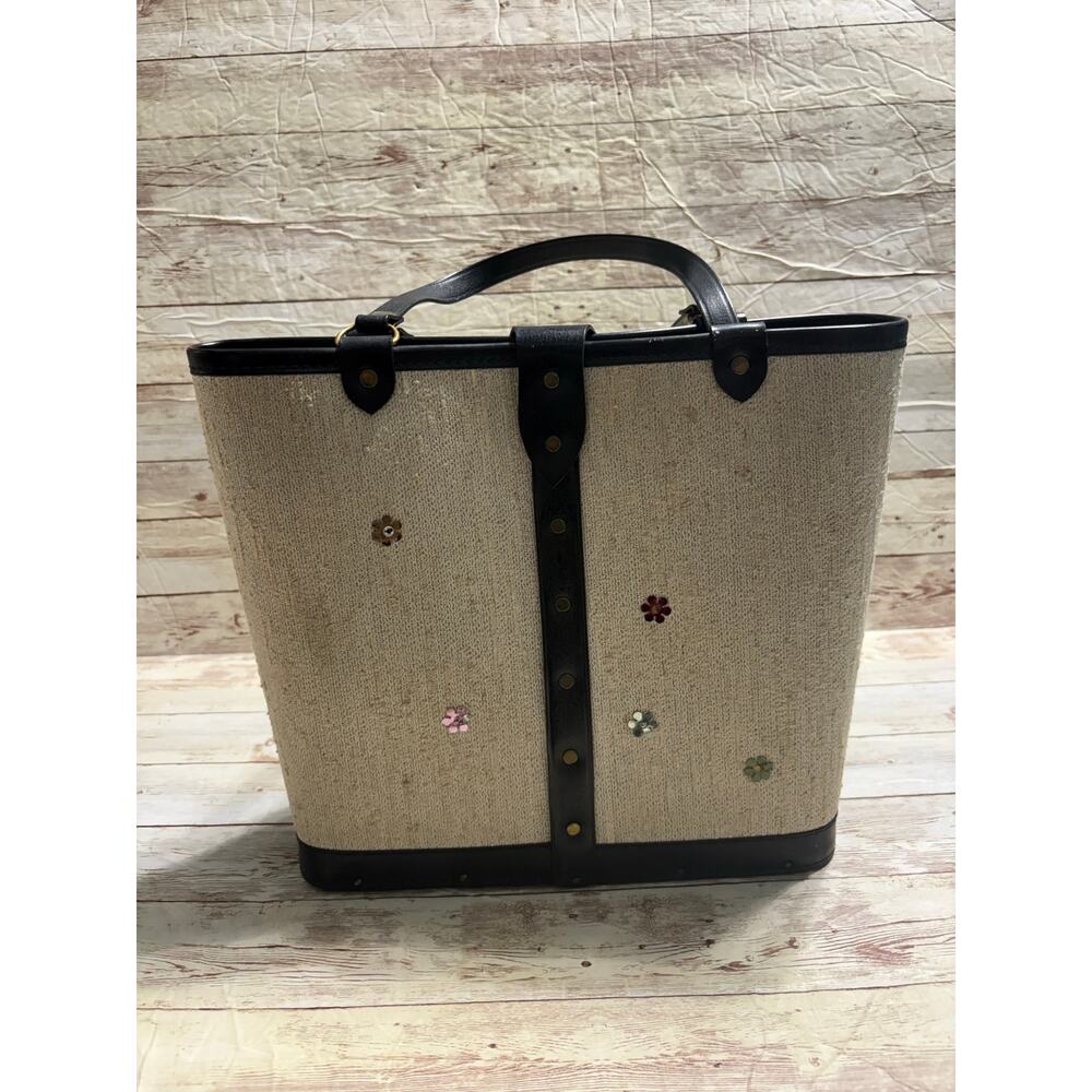 Enid Collins of Texas "Passport" Tote Bejeweled 60s Vintage Purse Paris Rome - Picture 2 of 9